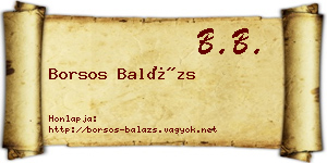 Borsos Balázs névjegykártya